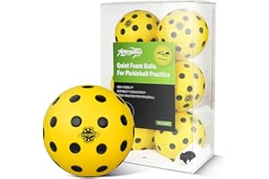 Amoswiz Silent Pickleball-Bälle, 6 Stück, leiser Schaumstoffball für Innen- und Außenbereich, geräuschreduzierend, weiche Pickleball-Übungsbälle mit 40 simulierten konkaven Löchern