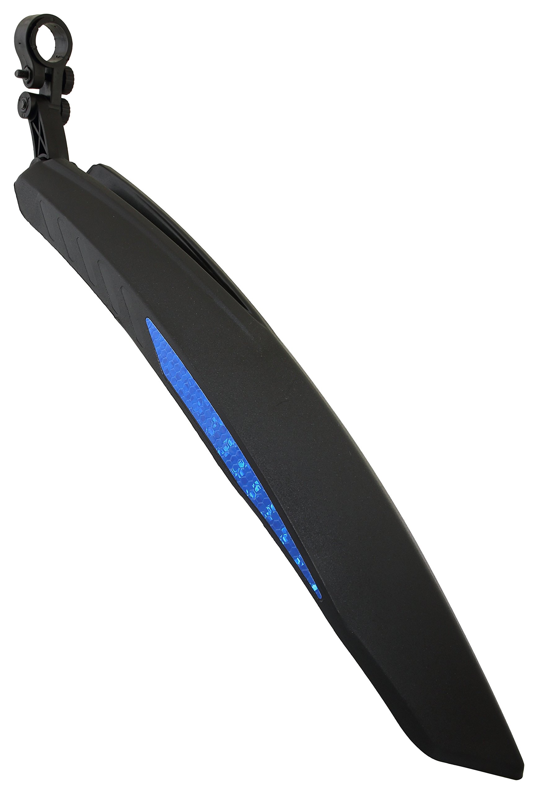 Dark Horse® Bicycle Atom Mudguard with Reflective Tape with Plastic clamp, Black-Blue - Image 3