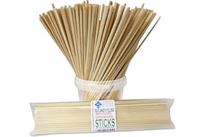BBB BAKING BEAUTY & BEYOND Baking Beauty and Beyond Cotton Candy Food Grade Square Birch Wood Sticks - Floss, Sturdy, Smooth, and Eco-Friendly Food Safe Wooden Skewers for Floss Making or Crafts, 50 Pieces, 11 Inch (275mm)