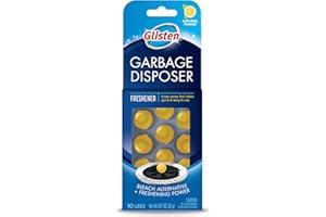 Glisten DPLM12T Disposer Care Disposer and Drain Freshener-0.81 Fluid Ounces-Lemon Scented Disposal Odor Remover by Summit Brands