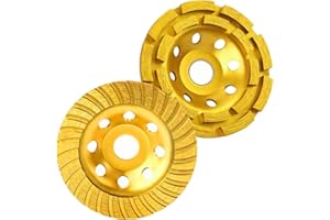 Retoo Diamentowa tarcza szlifierska 125 mm x 22,3 mm, złota do szlifierki do betonu, jastrychu, kamienia, wysoka wydajność usuwania, nadaje się do szlifierek kątowych, frezarek renowacyjnych