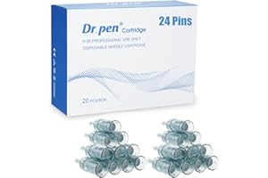 BESTAUTY Dr. pen Ultima M8/M7S Cartridges 24 pin – 20 pezzi per antirughe, rassodamento, sbiancamento e riduzione delle macchie – Autentiche Dr pen Ultima M8/M7S cartucce (20 pezzi, 24 pin per M8/M7S)