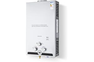 CO-Z 16L Gas Durchlauferhitzer LPG Warmwasserbereiter Durchlauferhitzer Warmwasserspeicher Heißwasserbereiter Boiler Tankless Instant Boiler (16L)