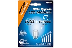 Litexpress LXB530S Módulo de actualización LED de doble modo, 530 lúmenes y modo estroboscópico para linternas Maglite de 3-7 C/D-Cell