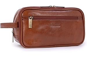 Ashwood Męska skórzana kosmetyczka podróżna - średnia torba do prania - torba prysznicowa z uchwytem - Chelsea 2080, Brązowy kasztan, M, Kosmetyczka
