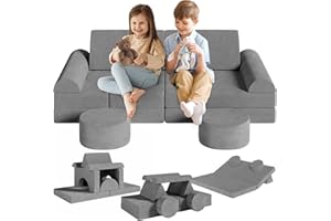 MAMIZO Sofa do zabawy dla dziecko z modułem 15 szt., modułowa sofa dla dzieci, przytulny kącik w pokoju dziecięcym