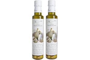 2er Pack Terre Francescane - Knoblauch-Öl - Extra Natives Olivenöl mit Knoblauch (2 x 250 ml)