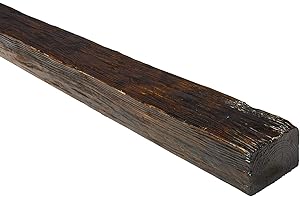 DECOWOOD DECO WOOD Deckenbalken ED107 aus Polyurethane, 2m Länge, PU Balken Holzoptik (dunkelbraun - 9x6cm) Verzierung Lampe Kabelkanal Scheinbalken