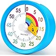 Secura 60-Minute Visual Timer, Rainbow Kitchen Timer, Timer for Kids and Adults, Time Clocks, Classroom Timer with Pause Function (Blue & Star)