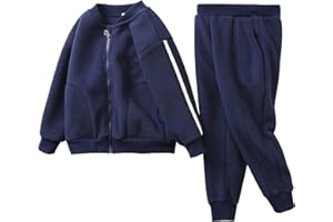 amropi Bambini Ragazzi a Righe Tuta Zip Felpa Top e Bottom Pantaloni Jogging Casuale Sportiva 2-10 Anni
