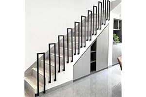 AONASRDI Ringhiera per Scale Interne, Ringhiera per Scale Interne Ferro Battuto, Ringhiera a Forma di u, Corrimano Per Scale Esterne,Balconi, Corridoi, Appartamenti, Ringhiera per Scale per Ville(Nero/35cm)