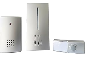 Heidemann Funkgong 70804 HX Duo - Juego de 2 receptores, 1 transmisor, color blanco, alcance máximo de 100 m, señal de llamada óptica, 8 melodías ajustables, timbre, timbre de puerta)