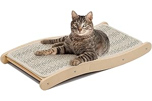 PETKARAY Tavola per graffiare in sisal per gatti, graffiatoio curvato in sisal, grande tappetino per graffiare da interno, letto lounge ad arco resistente per gattini