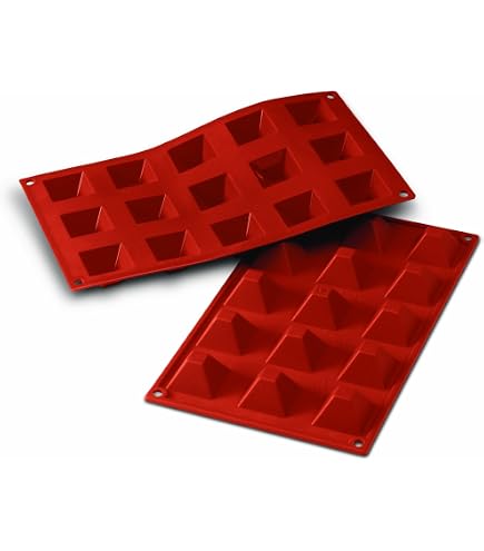 Moule Silicone Silikomart SF018 – Forme Ovale 9 Cavités, Couleur Terre Cuite, Idéal Pâtisserie Et Chocolat
