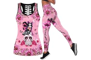 DRZHEAM Lot de 2 sweats décontractés pour femme - Motif tête de mort - Pour le yoga et le jogging