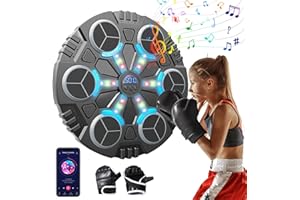 Eznaobo Musik-Boxmaschine mit Boxhandschuhen, Bluetooth, intelligente Musik-Boxmaschine mit 3 Geschwindigkeiten und Licht, Wandmontage, Musik-Boxmaschine für Kinder und Erwachsene