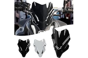 TAZGANTAX Motorrad Touring Windschutzscheibe Windschutzscheibe Windabweiser MT07 FZ07 Bildschirmschutz Visierschutz mit Halterung Kompatibel mit Ya-maha MT FZ 07 MT-07 FZ-07 2021-2024 (Schwarz)