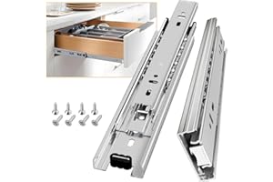 AOLISHENG Schubladenschienen Vollauszug 200mm Schwerlastauszug mit 45 kg Tragkraft für Küchenschränke und Möbel,Weiß,1 Paar(5er Set)