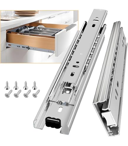 Tiroir Slim à Extraction Totale 40 Kg – Design Moderne Anthracite, Rails Synchronisés Haut De Gamme (H120 Mm X P500 Mm)