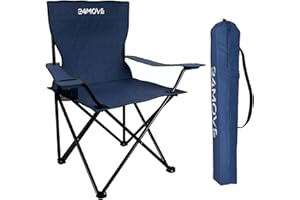 ‎24MOVE 24MOVE® Faltstuhl blau Campingstuhl Anglerstuhl mit Getränkehalter - Anglersessel klappbar - Klappstuhl Gartenstuhl Faltstuhl Relaxsessel Campingsessel faltbar, Polyester, für draußen oder drinnen