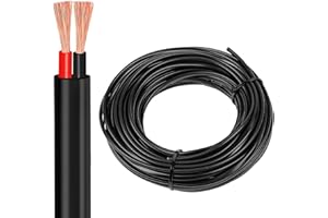 Yinaolan Flat Twin 2 Core Cable 20M 12V 24V 2 Conductor Electrical Wire, 2 * 0.5mm² 20 Metres Flexible Extension Cable for LED Light, Automotive, Boat Equitment