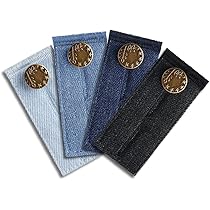 Set 4 Allarga Pantaloni Premaman | Estensori Cintura Regolabili | Nero, Blu, Azzurro, Blu Scuro | Per Gravidanza E Comfort - Foto 3