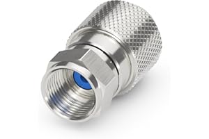 Sonero, Wtyk F do kabla satelitarnego, antenowego, kabla koncentrycznego o średnicy 6,5-7,5 mm, łatwe samodzielne konfekcjonowanie, chrom, zestaw 2 sztuk