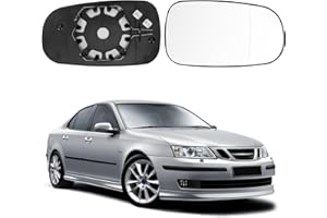 JINSENTGG Cristal de Espejo Compatible con Saab 93/95 2003-2010, Retrovisor Exterior Ajustable Adecuado, Lente de Marcha Atrá - Correcto