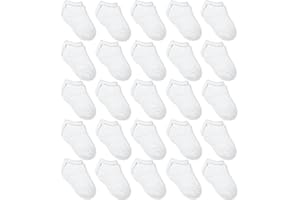 GENTABY Boys Girls Ankle Socks 25 Pairs - Unisex Toddler Kids Black White Gray Low Cut Socks for Infant Newborn School Running Socks 0-13 Years