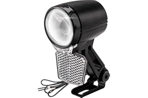 ZEEKPOWA Éclairage De Vélo LED 50 LUX E-Bike Et StVZO, Lampe De Vélo, Éclairage Avant De Vélo, Éclairage Avant De Vélo, Phare avec Plaque De Refroidissement en Aluminium, Noir