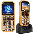Big button Mobile Phone for Elderly, GSM Unlocked Senior Mobile Phones with 1800mAh Battery, Dual SIM Easy to Use Basic Mobile Phone With SOS Emergency Button,USB-C Cable, Charging Station (Orange)