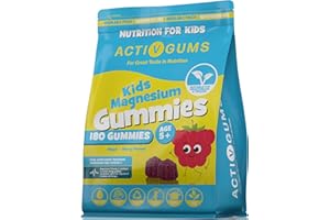 ACTIV GUMS Kids Magnesium 180 Vegan Gummies | Magnesium Citrate 1250mg & Vitamin C 80mg | Support Sleep, Bones, Immune, Energy & Cognition | Resealable & Recyclable Pouch | Suitable for Kids Age 5+ by ActivGums®