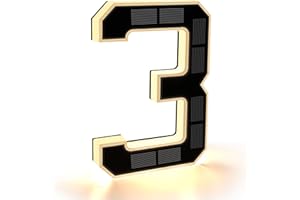CARPESUN Solar Números Para Casas Iluminación Impermeable Para Exteriores, Negro Numeros Casa Exterior, Número de Puerta (3 - Negro, 23 cm)