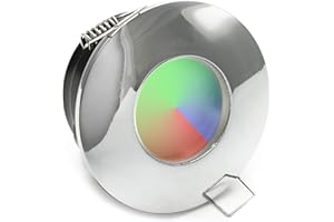 PLANETITALY Foco empotrable IP65 LED cromoterapia cabina ducha baño RGB 3 W 12 V alimentador