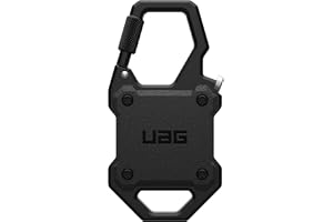 URBAN ARMOR GEAR UAG designed for AirTag case cover with Built-in Bottle Opener Monarch - Hard Shell Lock Holder with Durable Locking Carabiner for Keys Luggage & Bags - Blackout