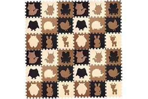 KOKOBOX Tappeto Puzzle Bambini (36pz 30 * 30cm) Tappeto Gioco Bambini Recinto Numeri Lettere Animali Tappeti Tappetini Neonato Gattonamento Tappeto EVA Gomma Bambini Tatami - Animale Colorati