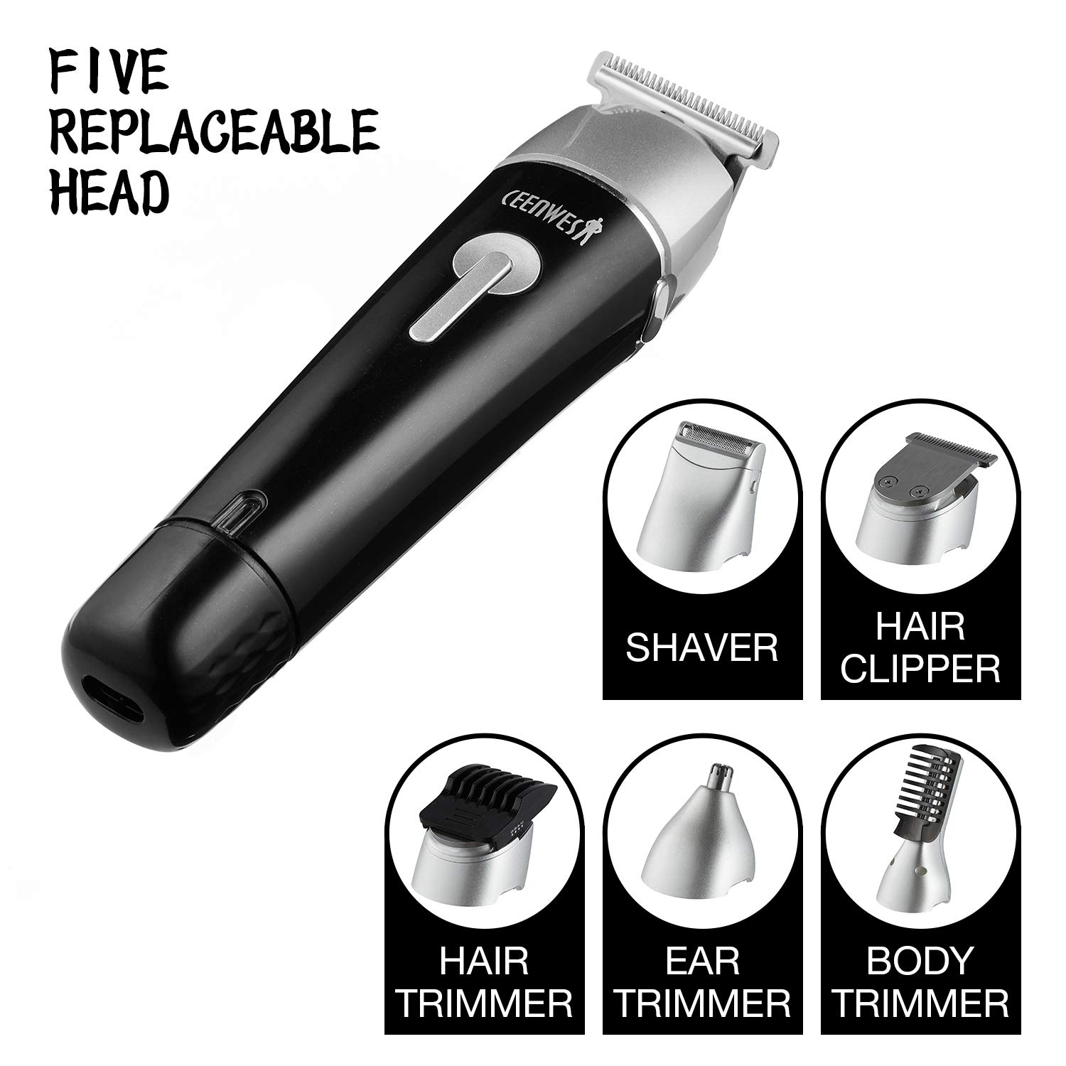 Ceenwes Update 5 In 1 Waterproof Man S Grooming Kit Hair Cws 012