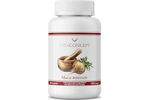 ‎VITACONCEPT PRAXIS FÜR ANTI-AGING-MEDIZIN VITACONCEPT I Maca intensiv I 10000 mg pro Kapsel (20:1 Extrakt aus 500 mg) I 180 Kapseln I laborgeprüft I vegan I höchste Pharma-Qualitätskriterien