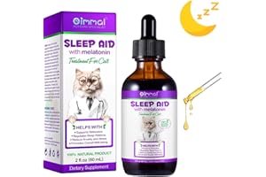 VFjVlVdG Cat Melatonin, 60ml Melatonin for Cats Helps to Support Restful Sleep for Your Cat - Cat Sleep Aid, Anxiety Relief & Promote Relaxation Bacon Flavor
