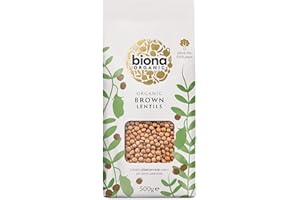 Biona Organic Brown Lentils, 500 g - Sourced from Organic Farms - Source of Protein and Fibre - 100% Recylable Paper Packaging - For Vegan and Vegetarian Cooking - Cupboard Essentials
