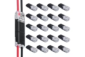 Idota 2-Polig Kabel Steckverbinder Stecker, 20 Stück Steckverbindung Steckverbinde 18-22 AWG, Auto KFZ Steckbarer Schneller Kabelstecker Verbindungen