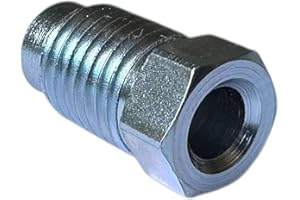 PrecisionGeek M10 x 1 Brake Line Screw Connector for 4.75mm Flare | DIN/ISO 1651 Compliant | E Type D Galvanised Steel Fitting (Pack of 2) for Automotive, Restoration & Hydraulic Systems