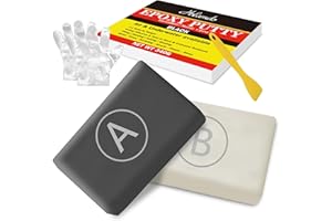 HOLAMDO Mastic Epoxy, 340g Pâte à Réparer Bicomposant, Colle Époxy Argile pour Réparer Fuites/Fissures/Remplir Trous, Pâte à Sculpter Epoxy Adapté à Métal, Plastique Dur, Pierre, Bois, Céramique (Noir)