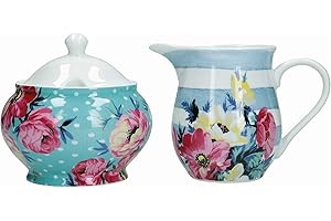 Mikasa Clovelly - Juego de jarra de leche y azucarero en caja de regalo, porcelana, multicolor, 2 unidades