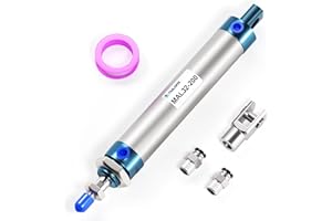 TAILONZ PNEUMATIC 32mm Bore 200mm Stroke Air Cylinder Double Action With Y Connector and 2 Pcs 8mm Fitting MAL32x200