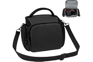 Ainiv Bolsa Camara DSLR, Impermeable y Antigolpes Camera Bag SLR, Correa de Hombro Ajustable, Bolsa para Accesorios Fotografia, Bolsa Camara Fotografica para Sony, Funda Camara para Canon (Negro)