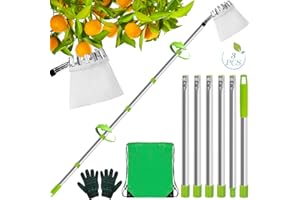 NZZVNZ 2.4M Recogedor de Fruta Telescópico,Recogedor de Frutas Recolector de Manzanas Herramienta de Recogedor de Fruta Recolector de Frutas Fruit Picker Cesta Recogedora de Manzanas