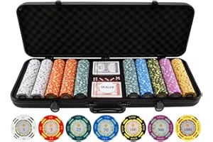 VERSA GAMES KATIX 500 Piece Crown Casino Clay Poker Chips Set by JPC
