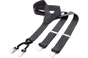 DonDon breda hängslen 3,5 cm - 4 clips med läder i Y-form - elastisk och längdjusterbar i olika designer