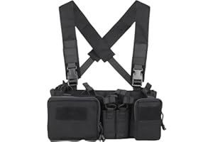 DETECH Chaleco táctico Airsoft Ammo Chest Rig con bolsillos